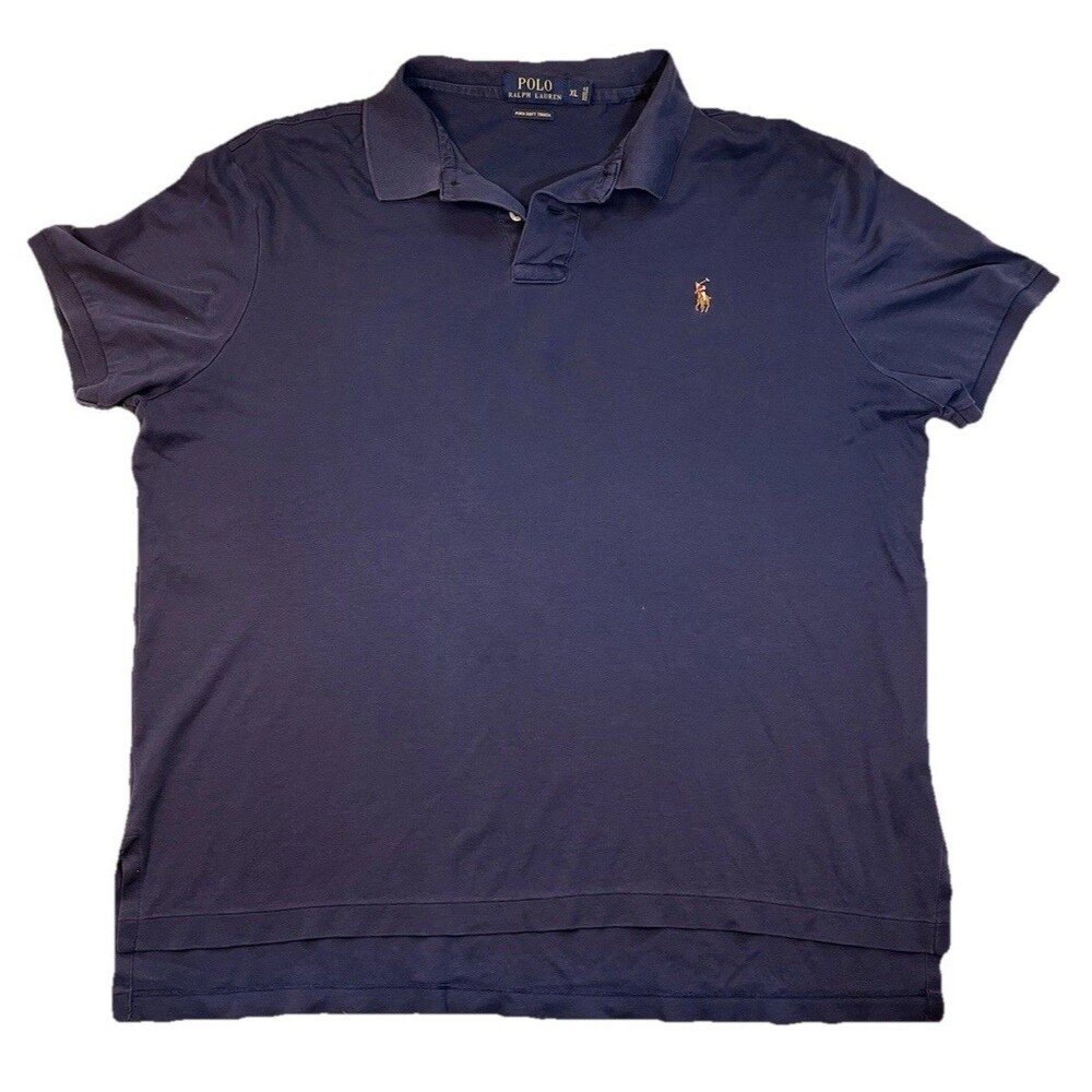 Polo Ralph Lauren Men’s Polo Size XL Navy Blue Pique Cotton Short Sleeve Shirt